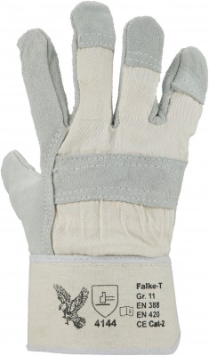 Asatex Falke T Rindspaltleder Handschuhe, naturfarben (72 Paar / Packung / Größe)