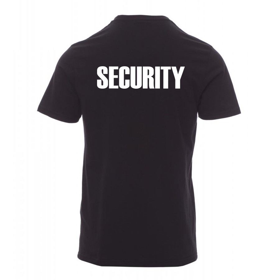 SECURITY POLO-SHIRT Schwarz - Brust & Rücken bedruckt, T-Shirt Größe:S :  : Fashion