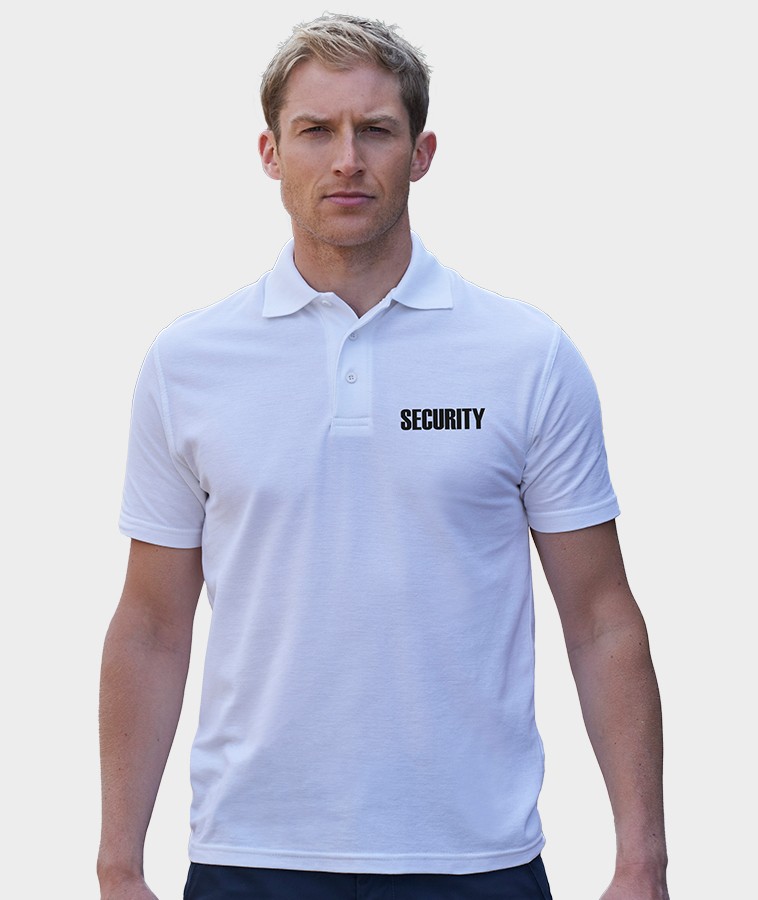 Poloshirt DaVinci SECURITY & Brust- Rückendruck Unisex Premium inkl.